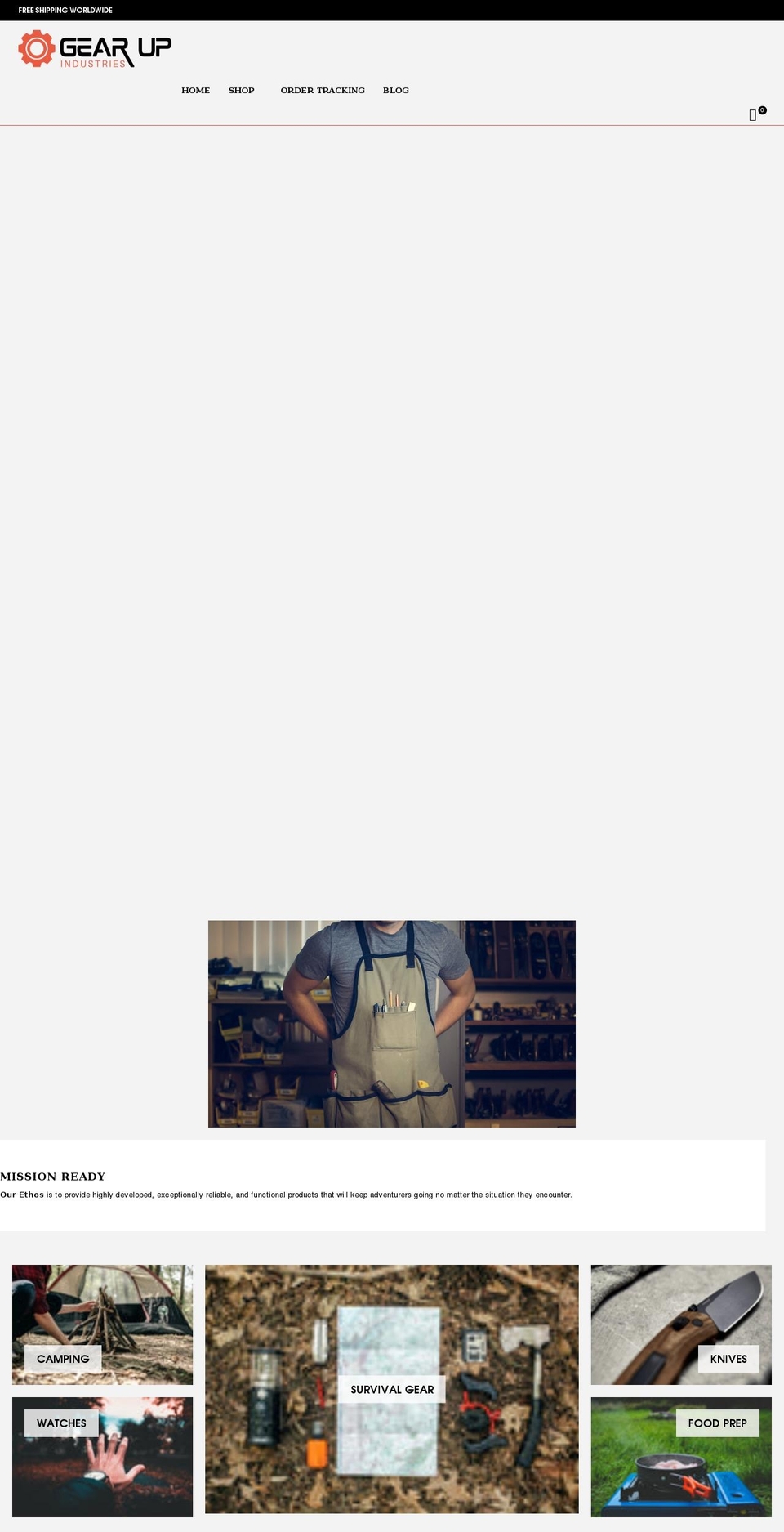 gearupindustries.com shopify website screenshot
