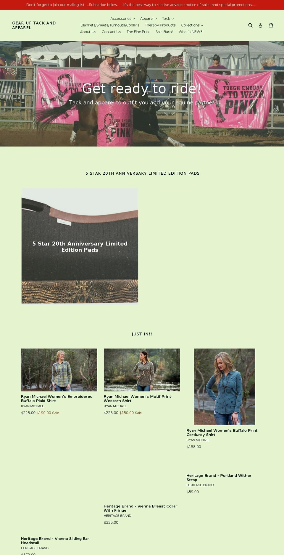 gearuptackandapparel.com — Shopify storefront screenshot