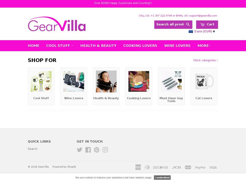 gearvilla.com — Shopify storefront screenshot