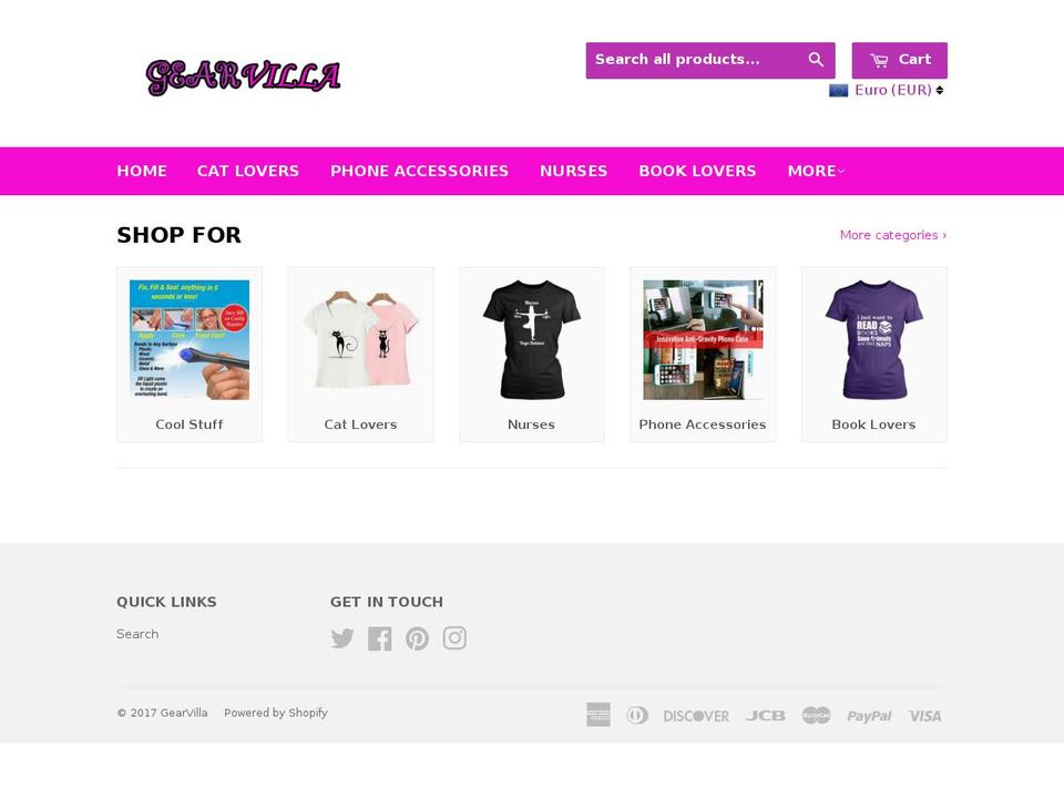gearvilla.myshopify.com shopify website screenshot