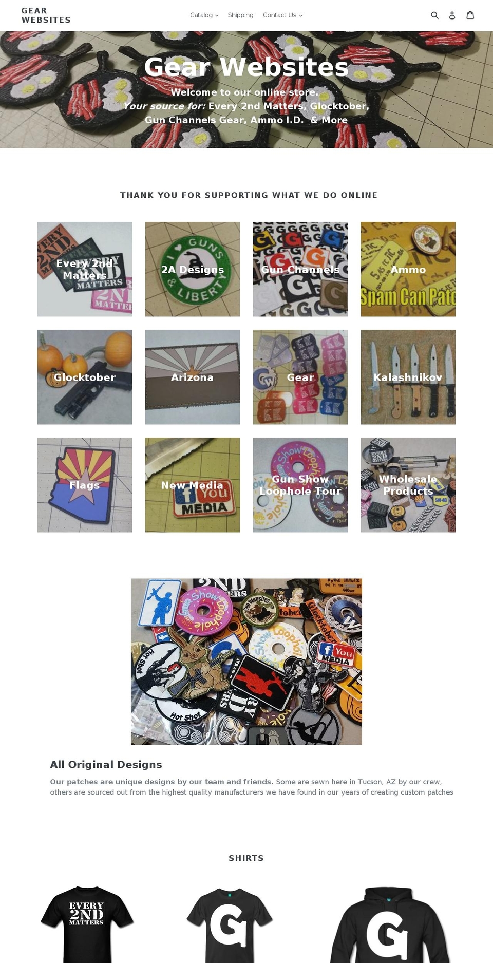 gearwebsites.com shopify website screenshot