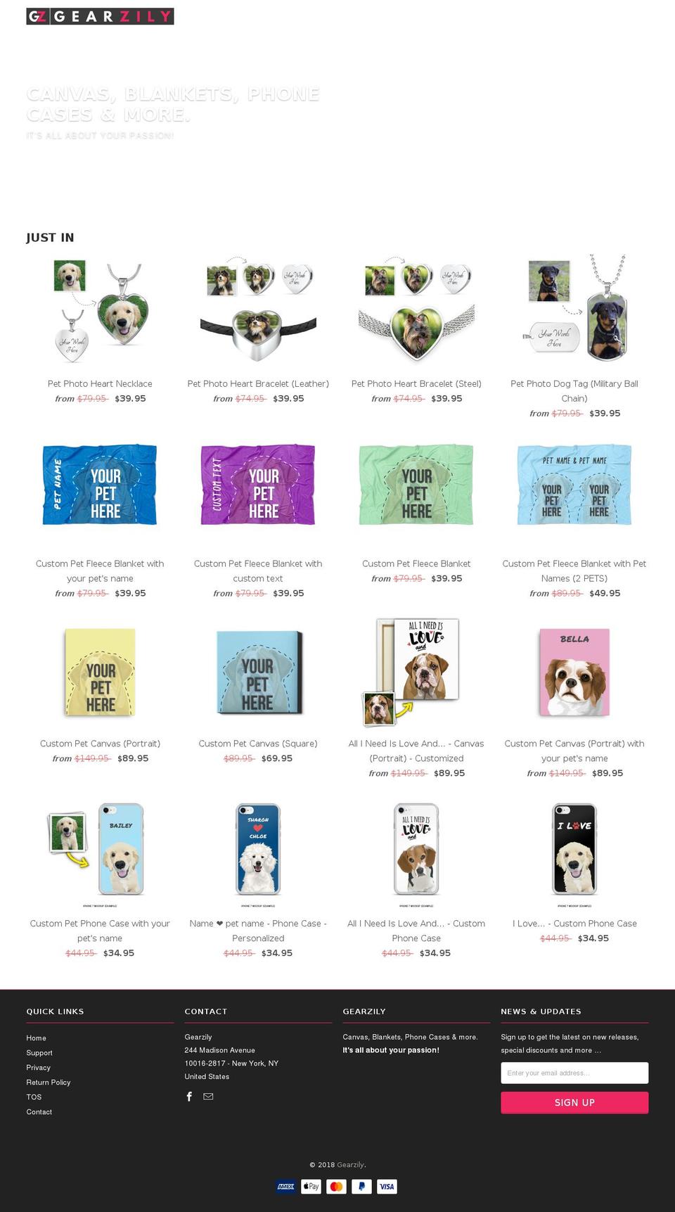 gearzily.com shopify website screenshot