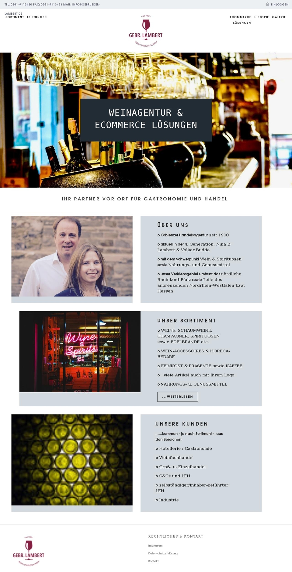 Amber Shopify theme site example gebrueder-lambert.com