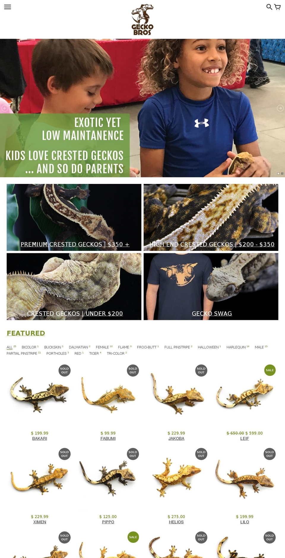 geckobros.com — Shopify storefront screenshot