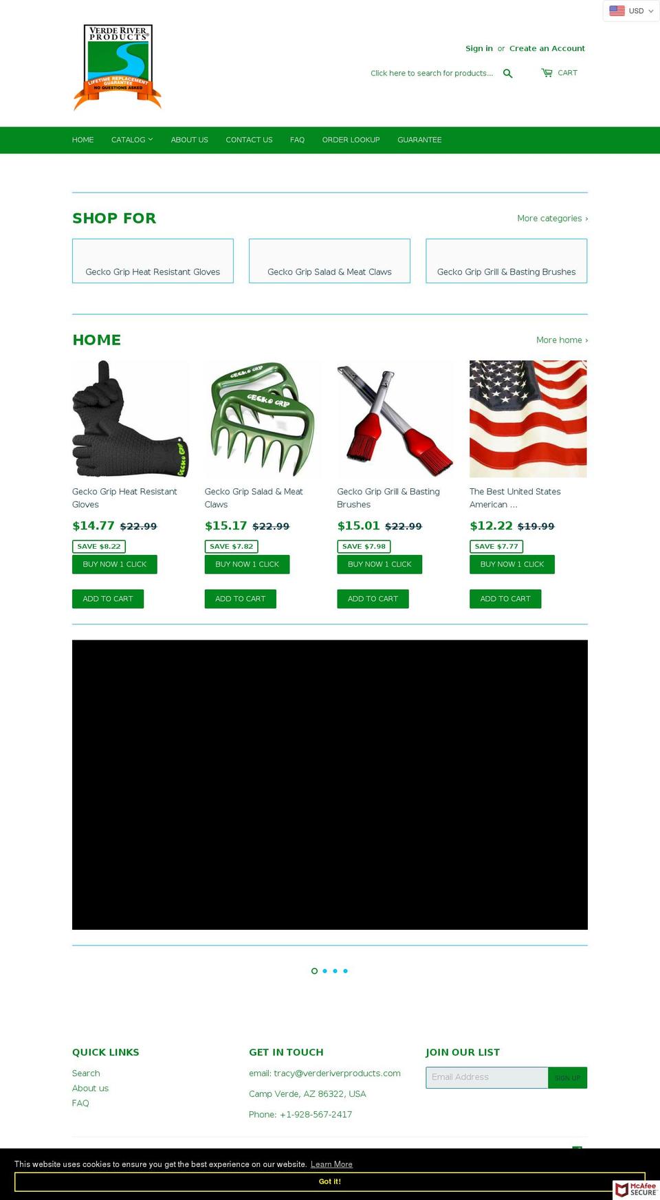 geckogripgloves.com — Shopify storefront screenshot