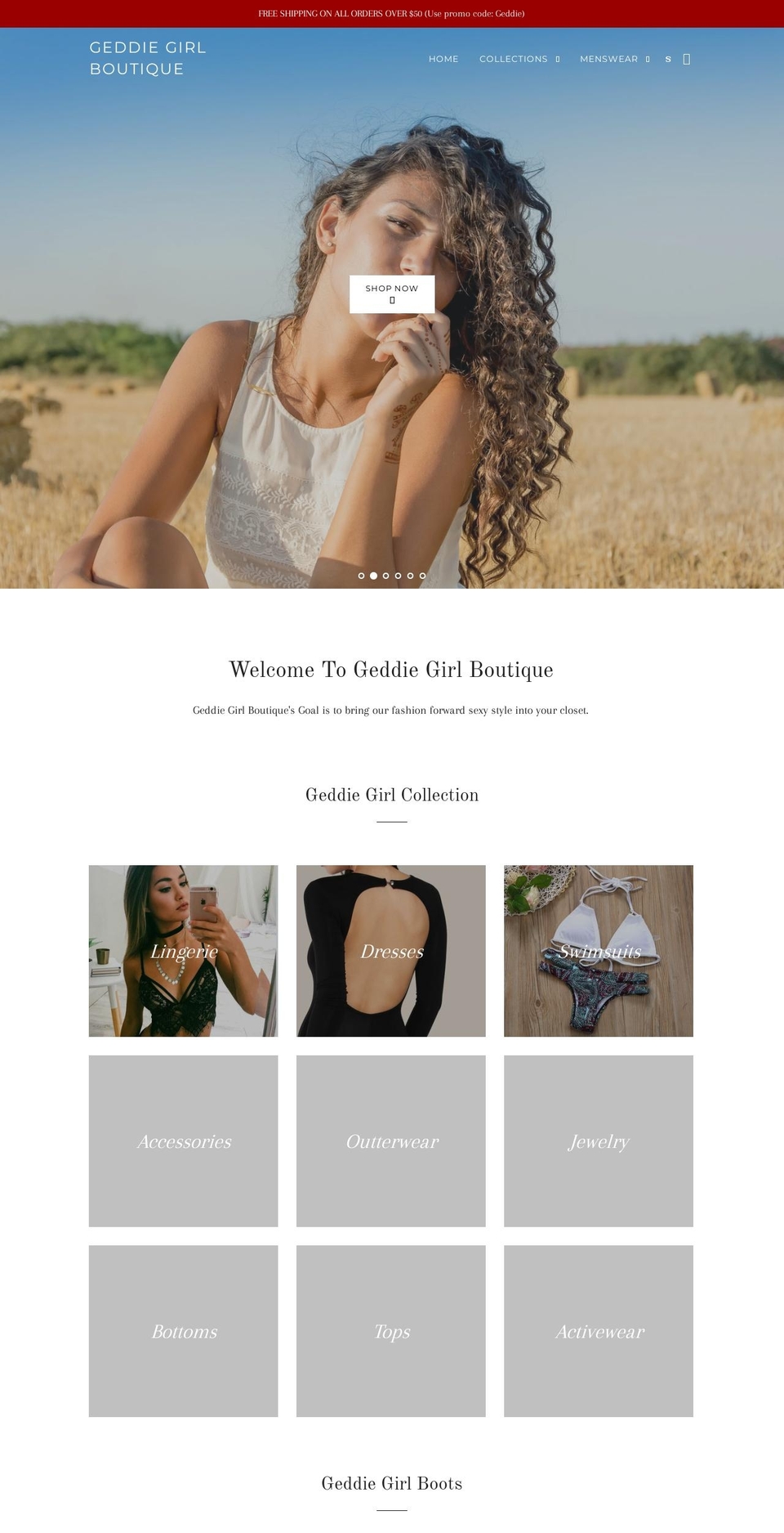 geddiegirlboutique.com — Shopify storefront screenshot