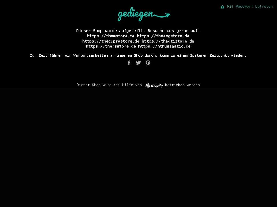 gediegen-store.myshopify.com shopify website screenshot