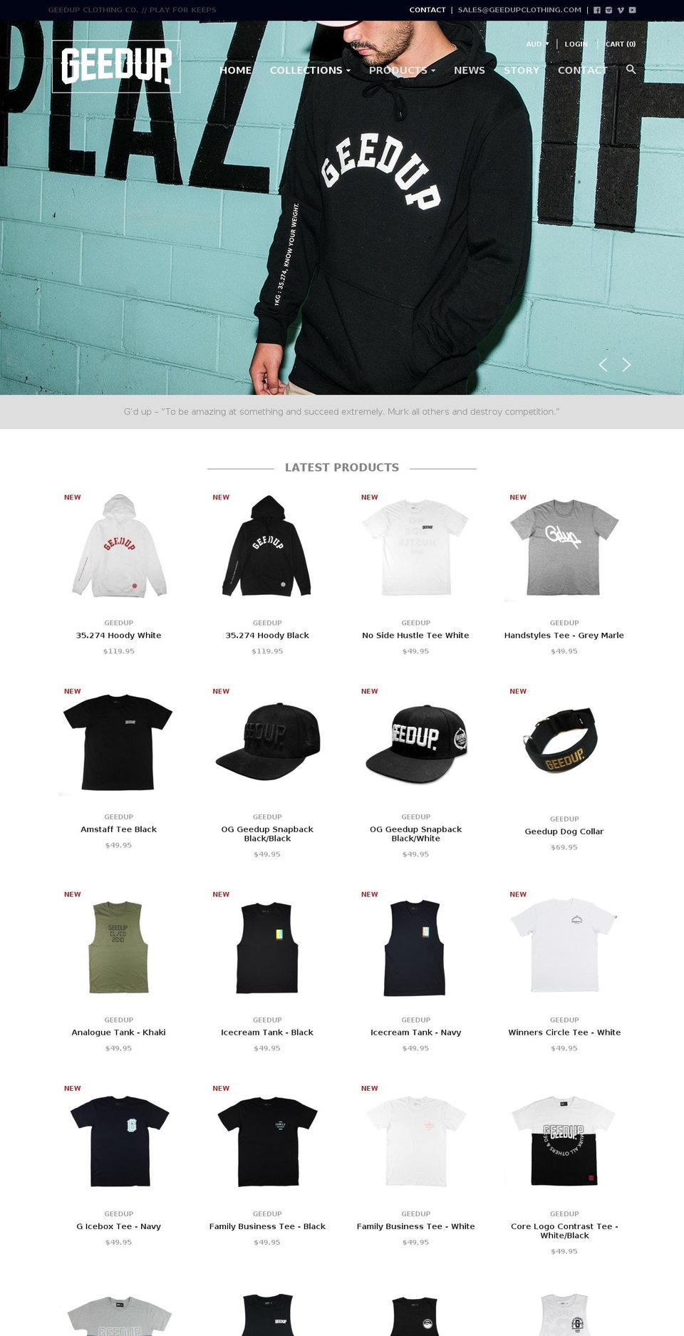 geedupclothing.com shopify website screenshot