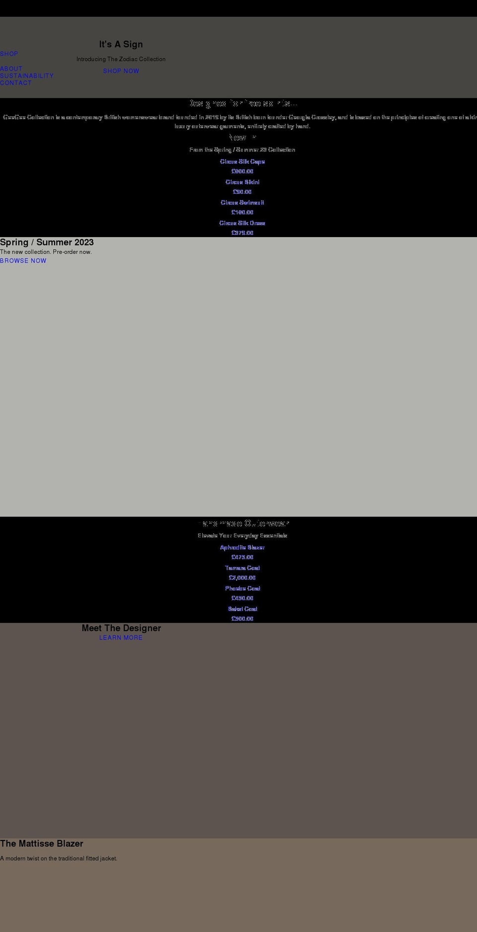 geegeecollection.com shopify website screenshot