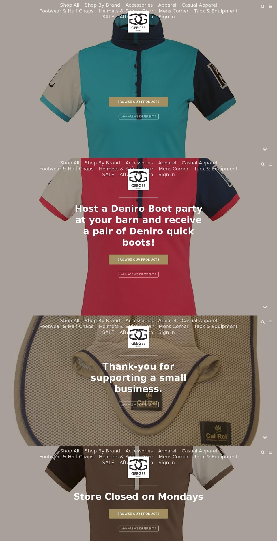 geegeeequine.com shopify website screenshot