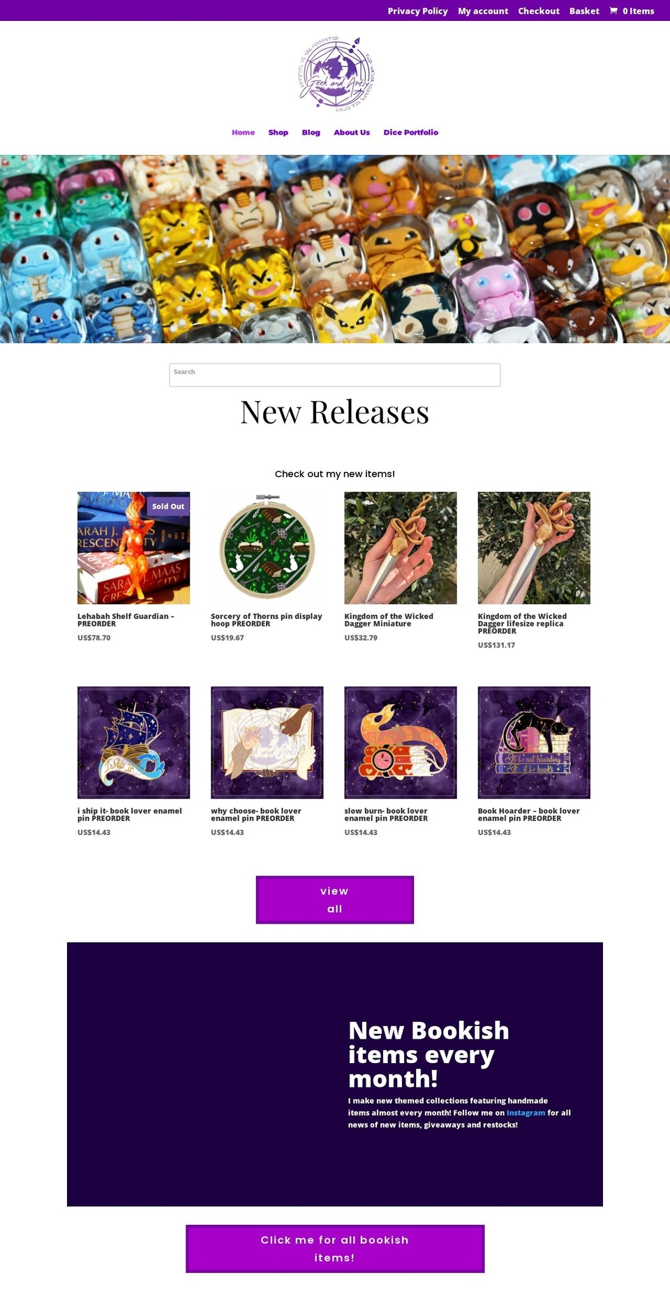geekandartsy.com — Shopify storefront screenshot