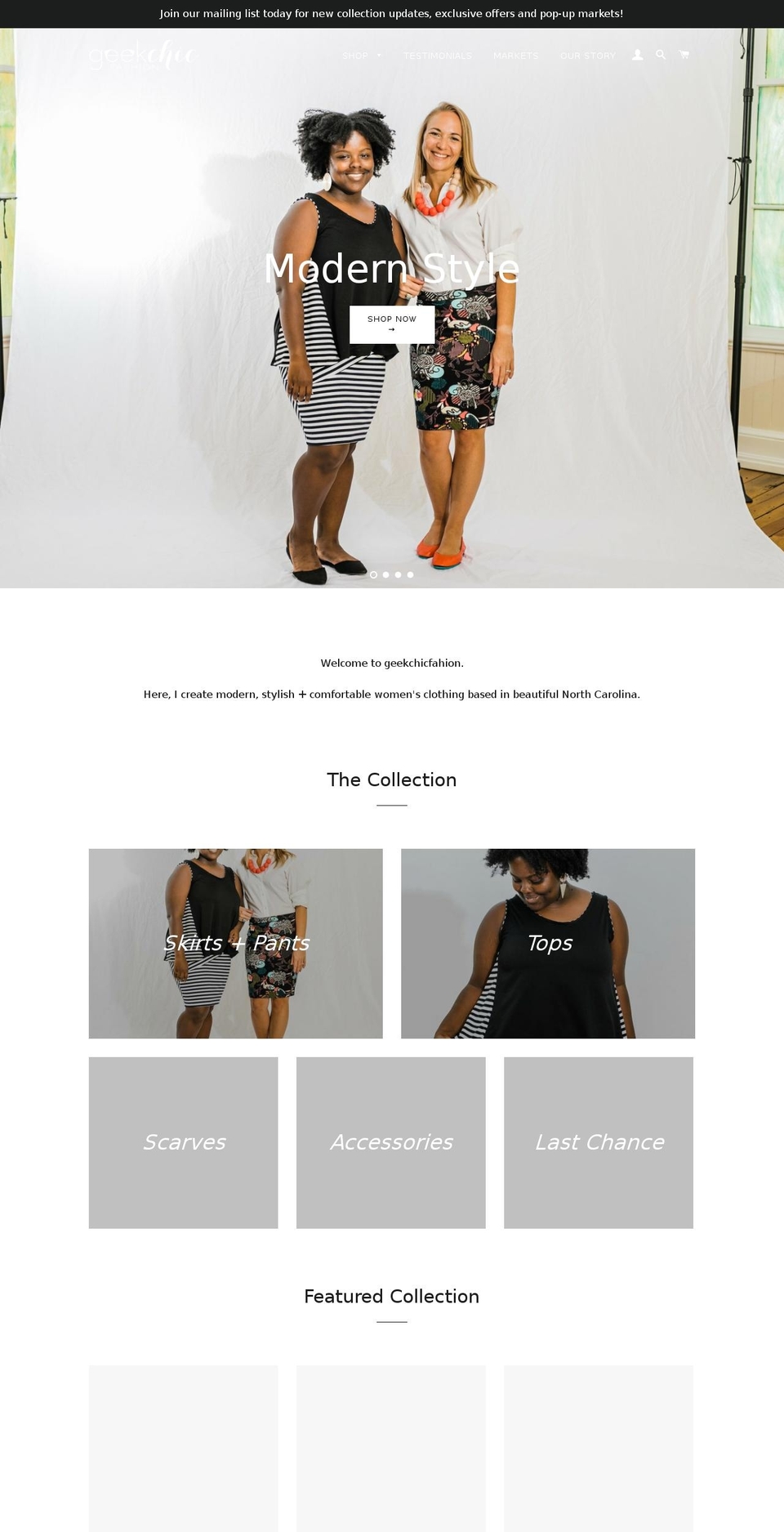 geekchicclothing.com shopify website screenshot