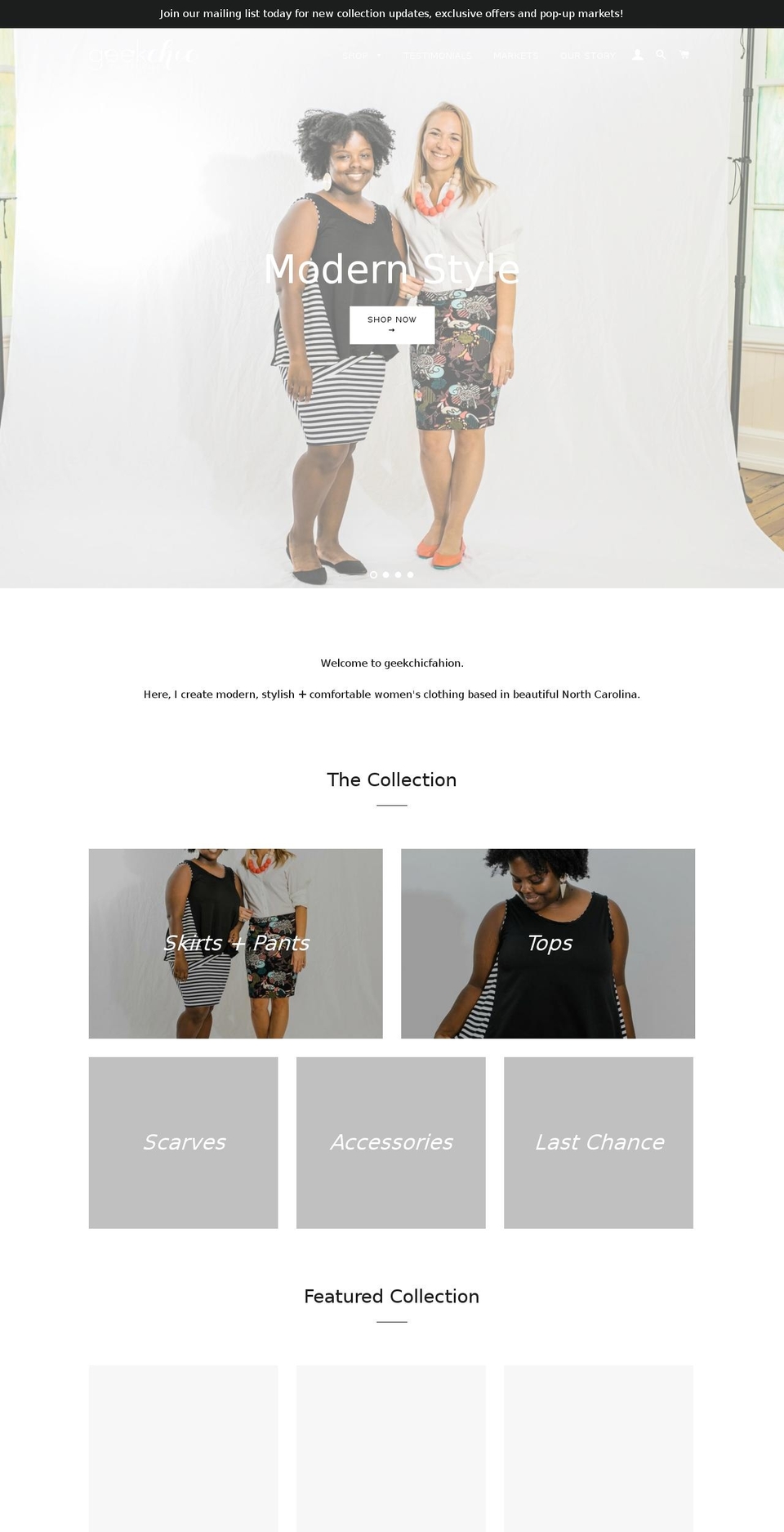 geekchicfashion.com — Shopify storefront screenshot