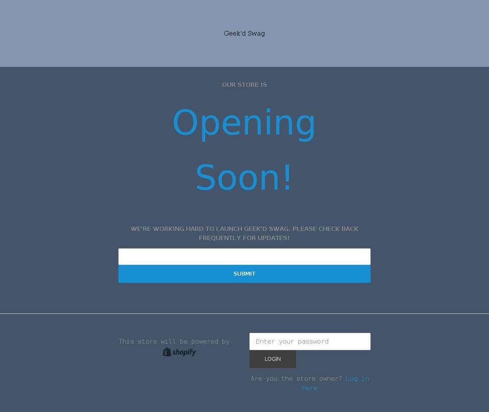 geekdswag.com — Shopify storefront screenshot