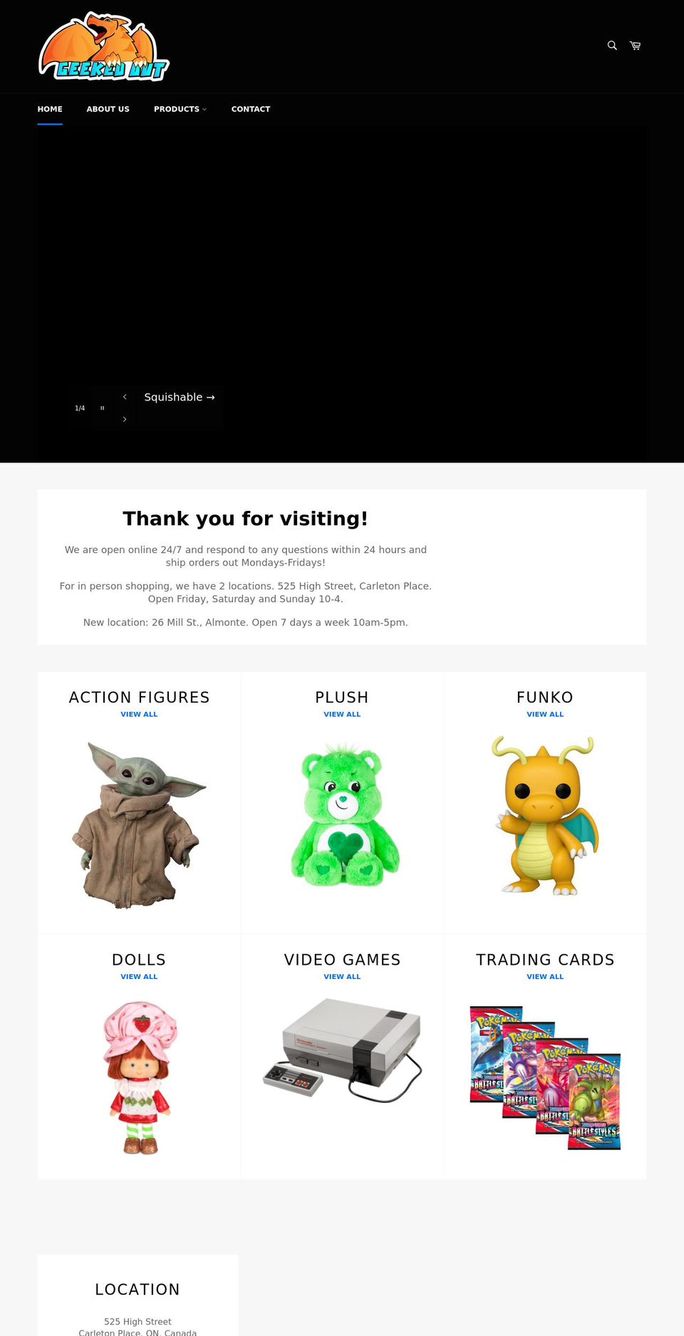 geekedouttoys.com shopify website screenshot