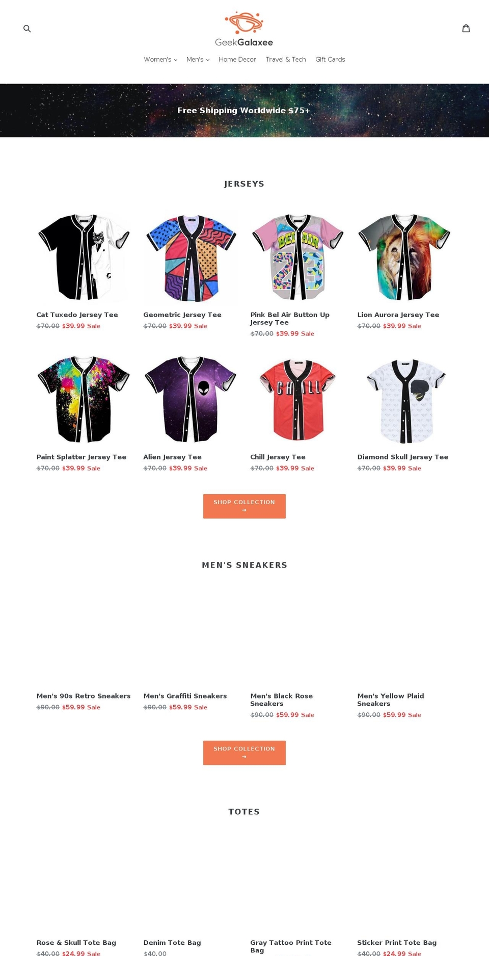 geekgalaxee.com — Shopify storefront screenshot