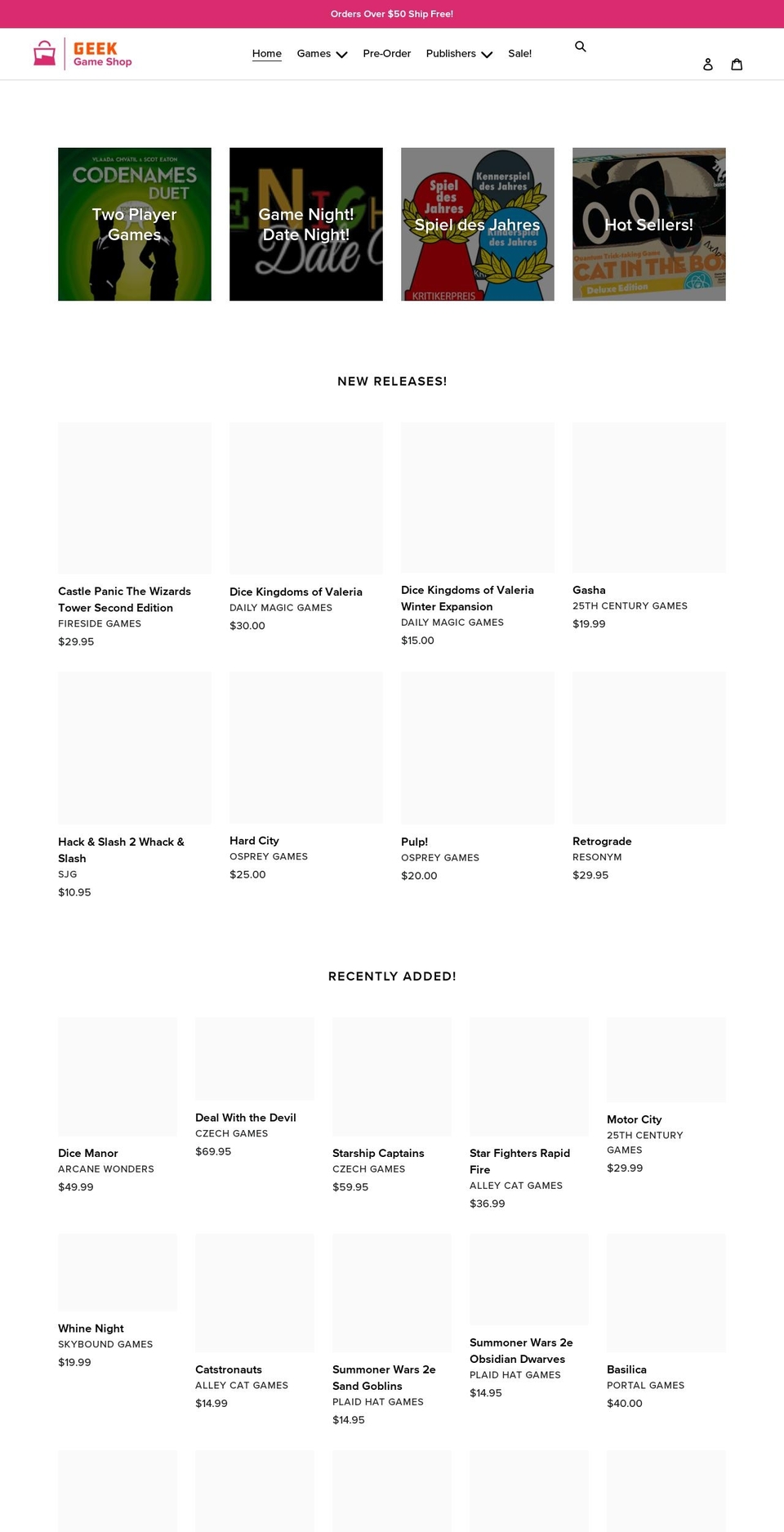 geekgameshop.com shopify website screenshot