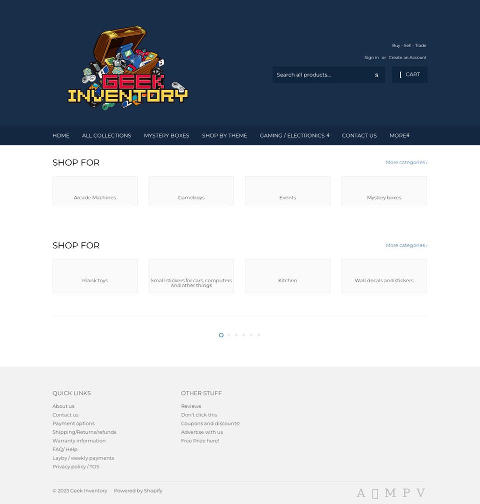 geekinventory.co.nz shopify website screenshot