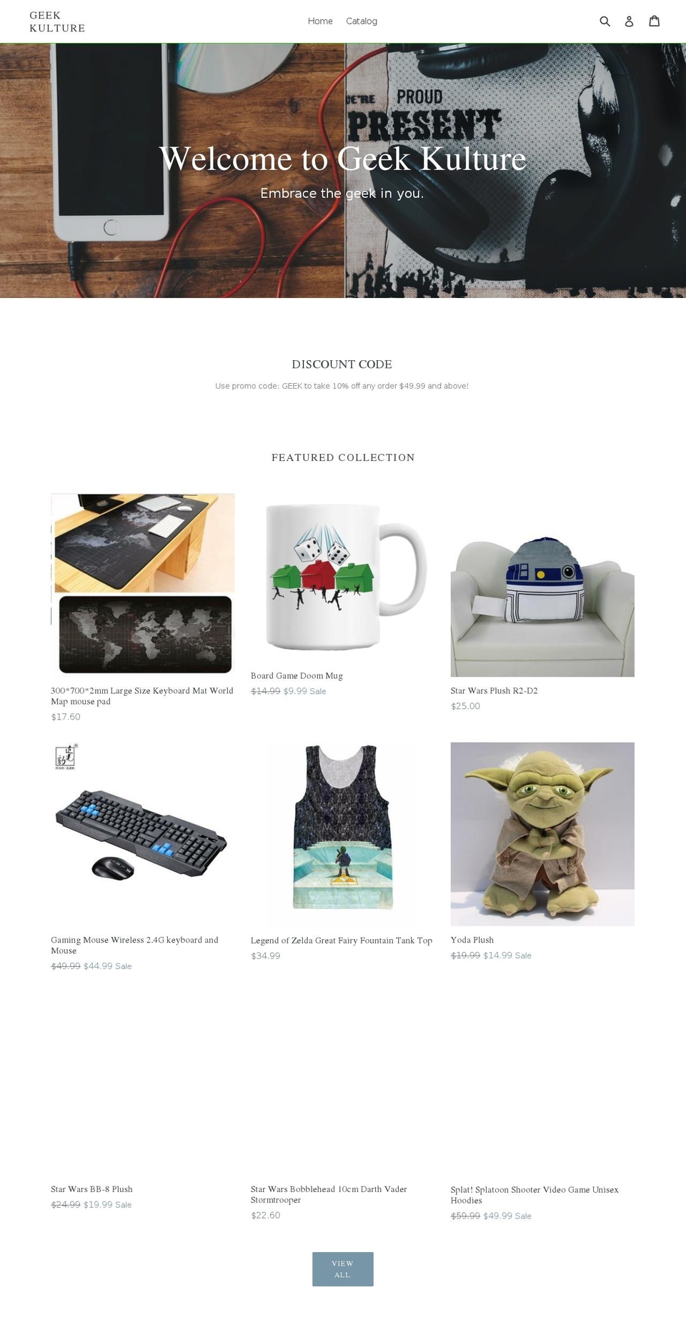 geekkulture.com — Shopify storefront screenshot