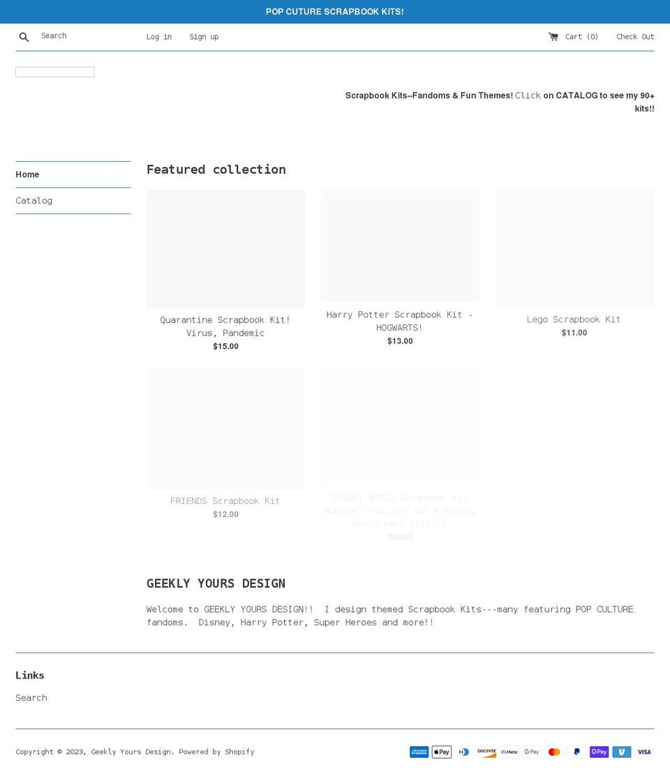 geeklyyoursdesign.com shopify website screenshot