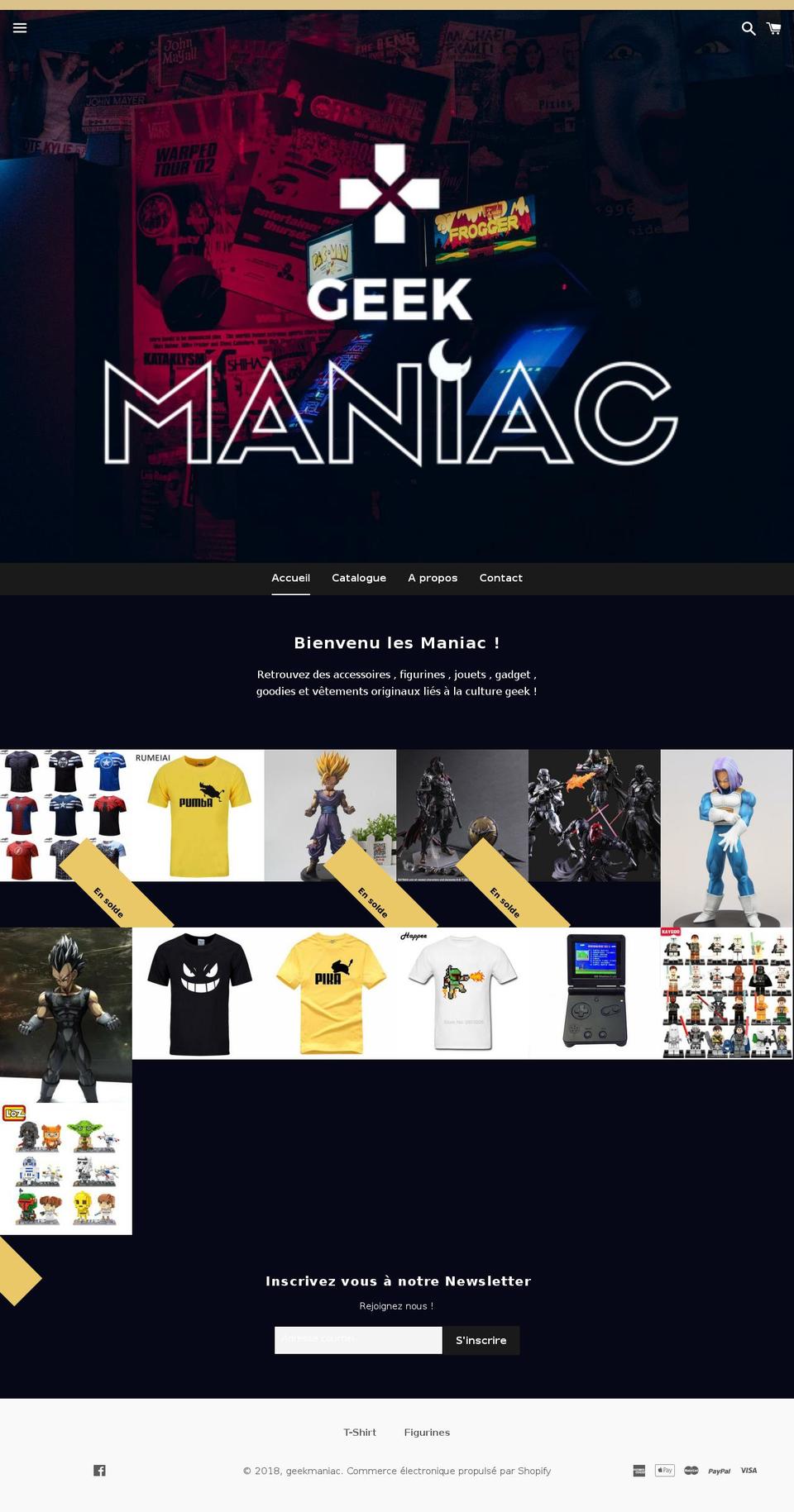 geekmaniac.fr shopify website screenshot