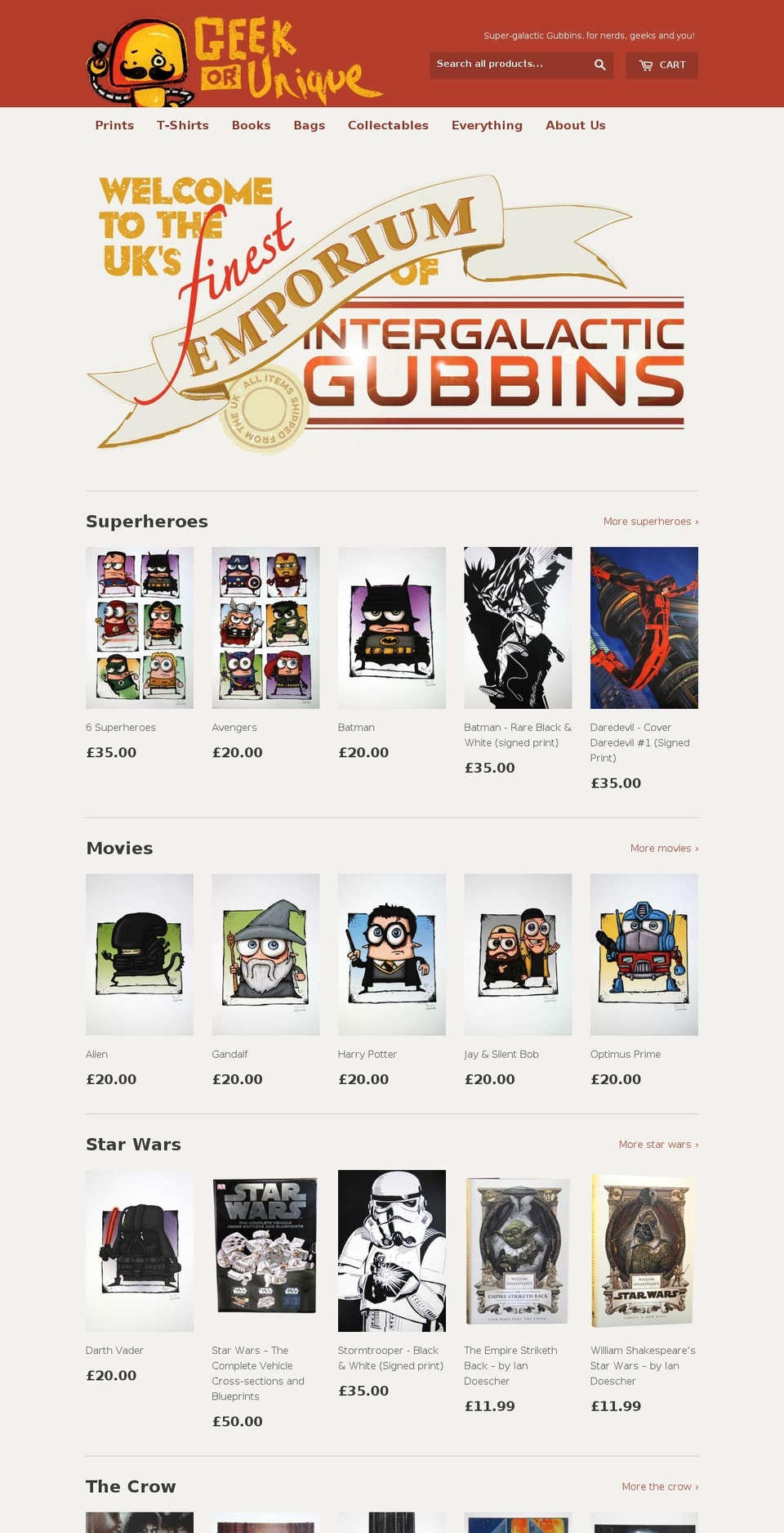 geekorunique.com shopify website screenshot