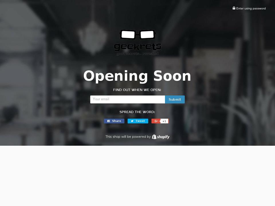 geekrets.com shopify website screenshot