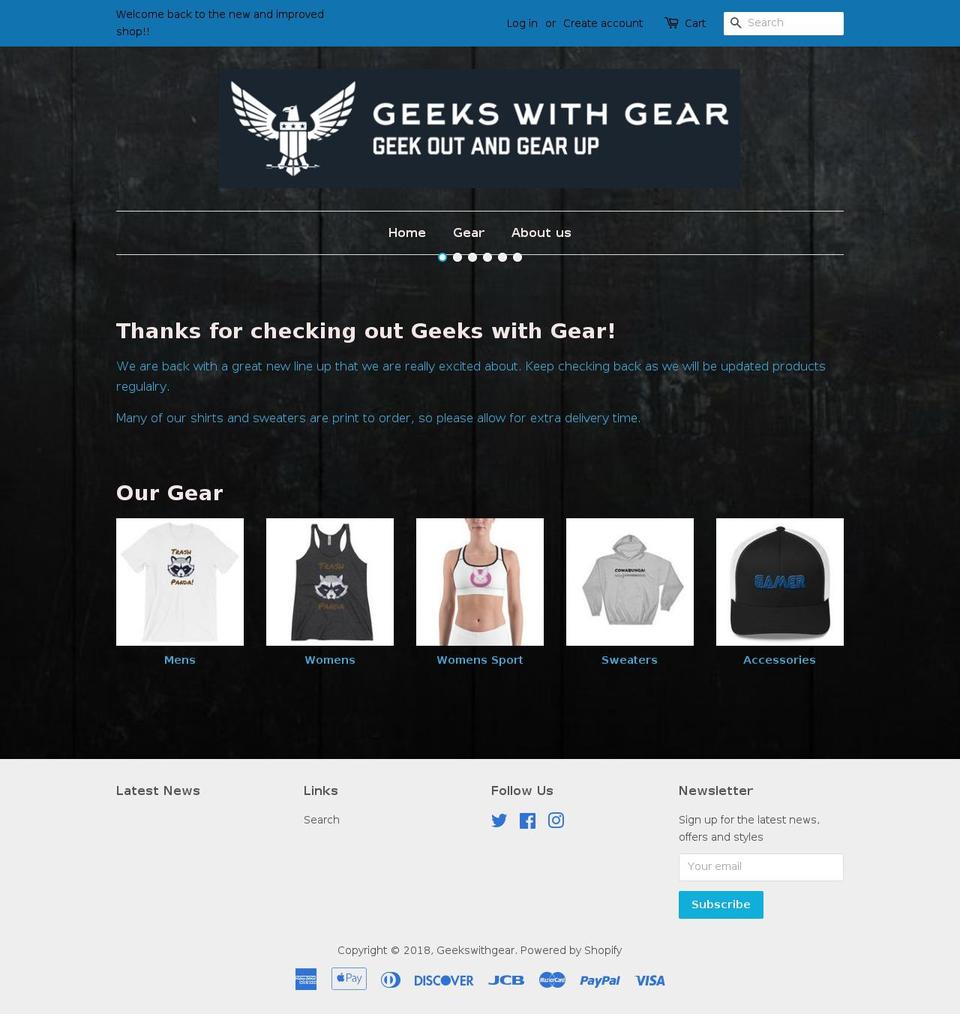 geekswithgear.com — Shopify storefront screenshot