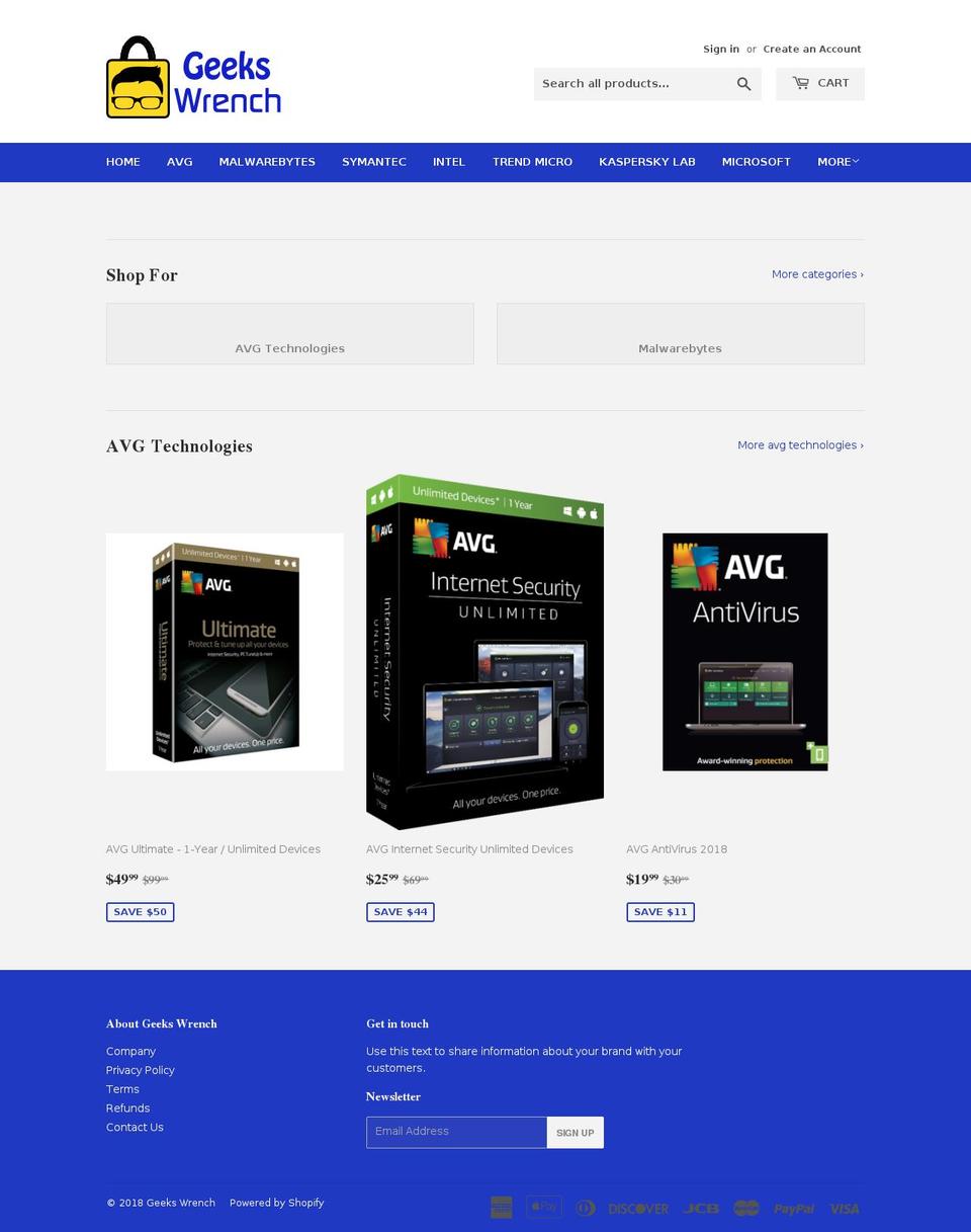 geekswrench.com — Shopify storefront screenshot