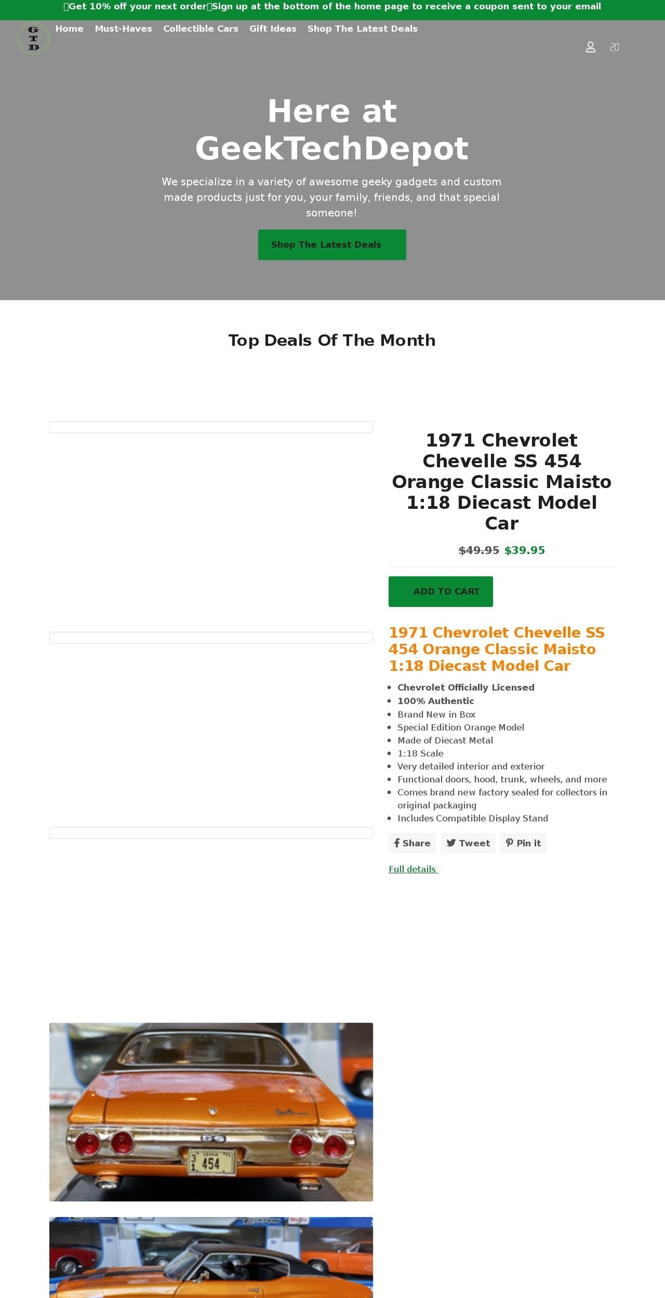 geektechdepot.com shopify website screenshot