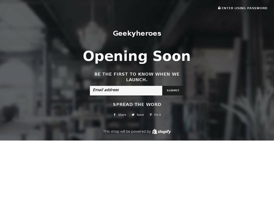 geekyheroes.com shopify website screenshot
