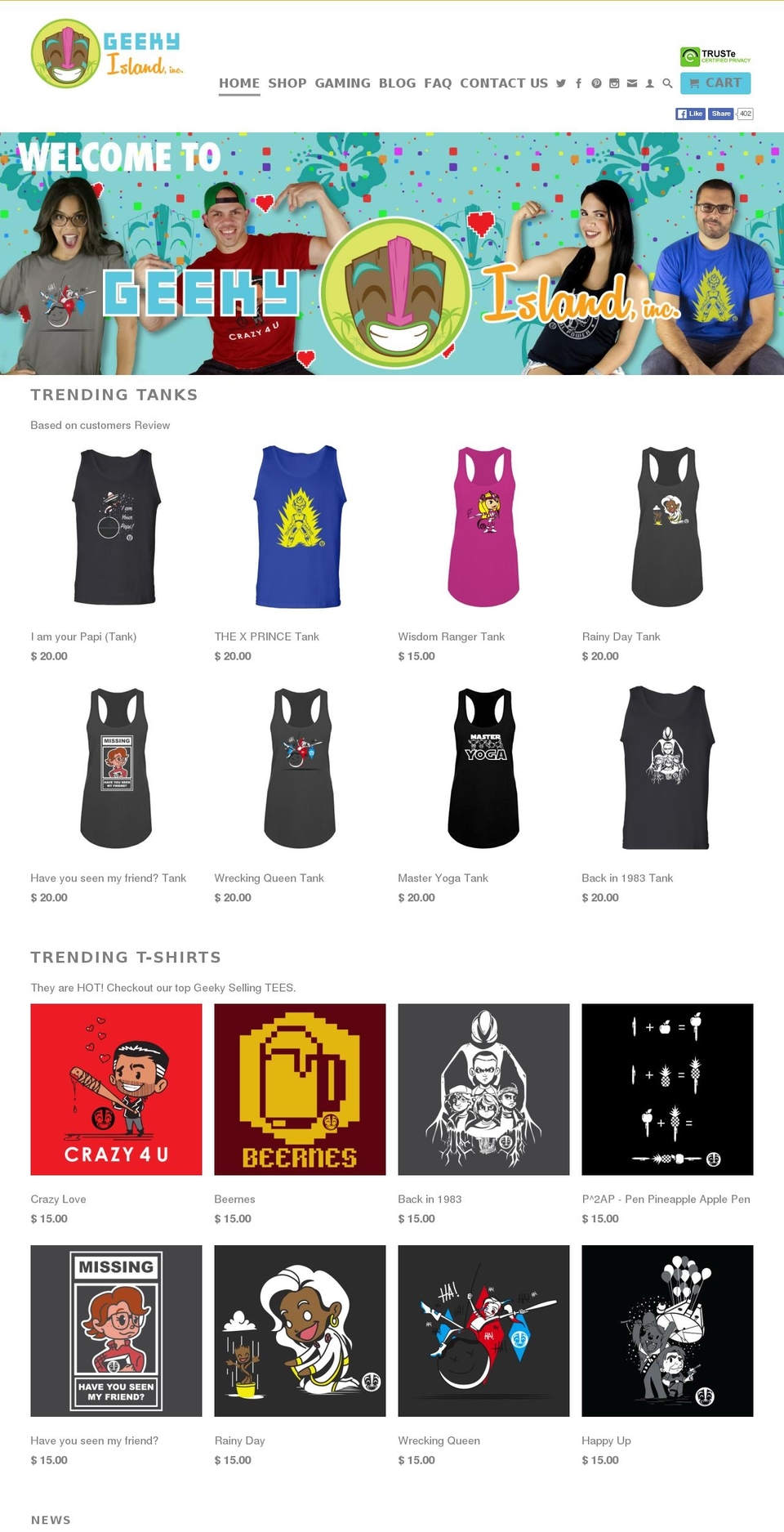 geekyisland.com shopify website screenshot