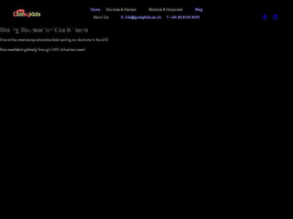 geekykids.co.uk shopify website screenshot