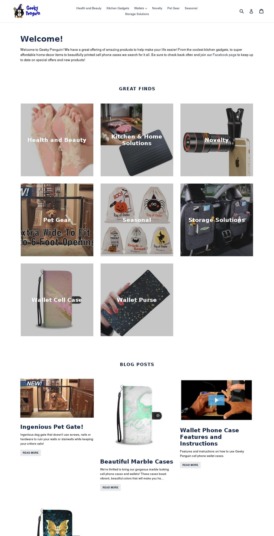geekypenguin.com — Shopify storefront screenshot