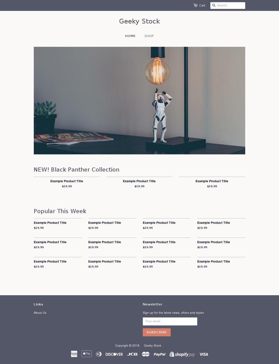 geekystock.com shopify website screenshot