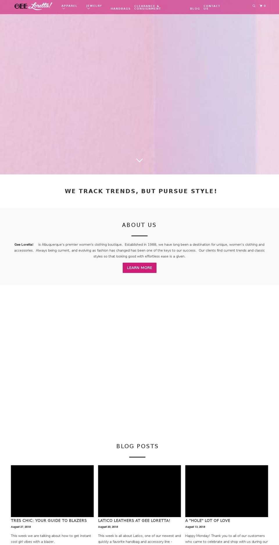 geeloretta.com — Shopify storefront screenshot