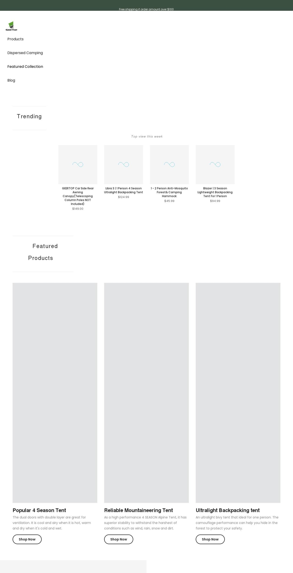 geertop.com shopify website screenshot
