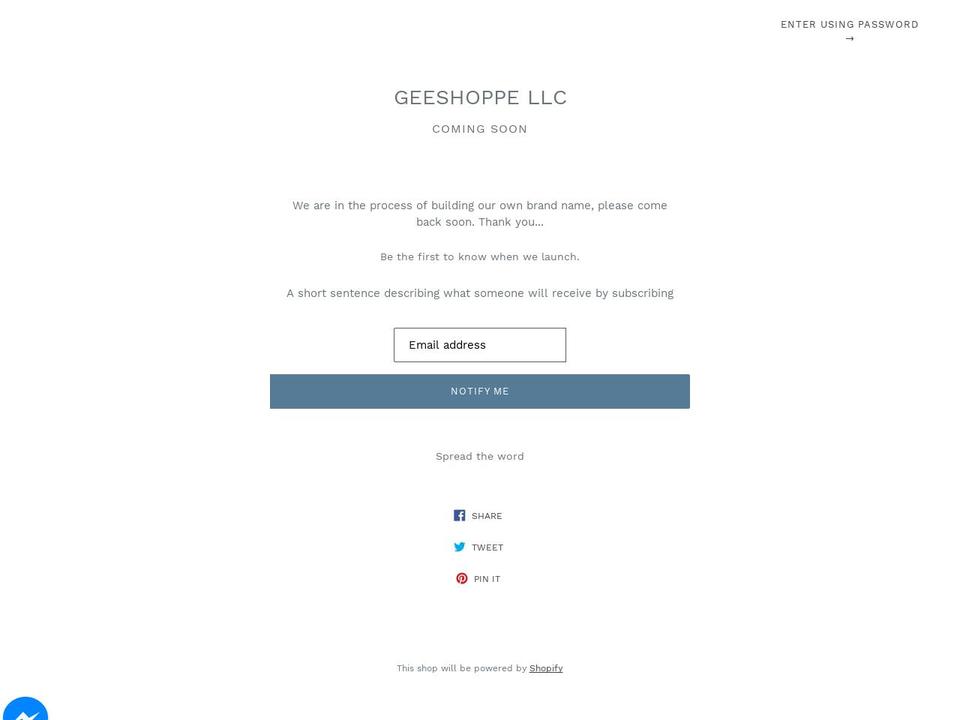geeshoppe.com — Shopify storefront screenshot