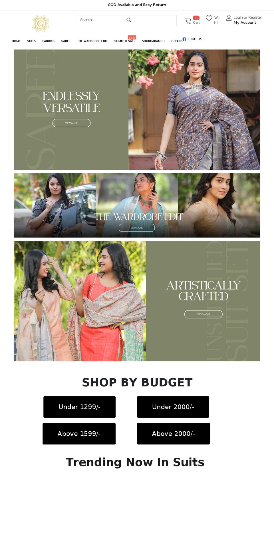 geethacreation.com shopify website screenshot