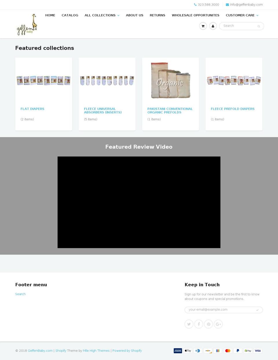 geffenbaby.com shopify website screenshot
