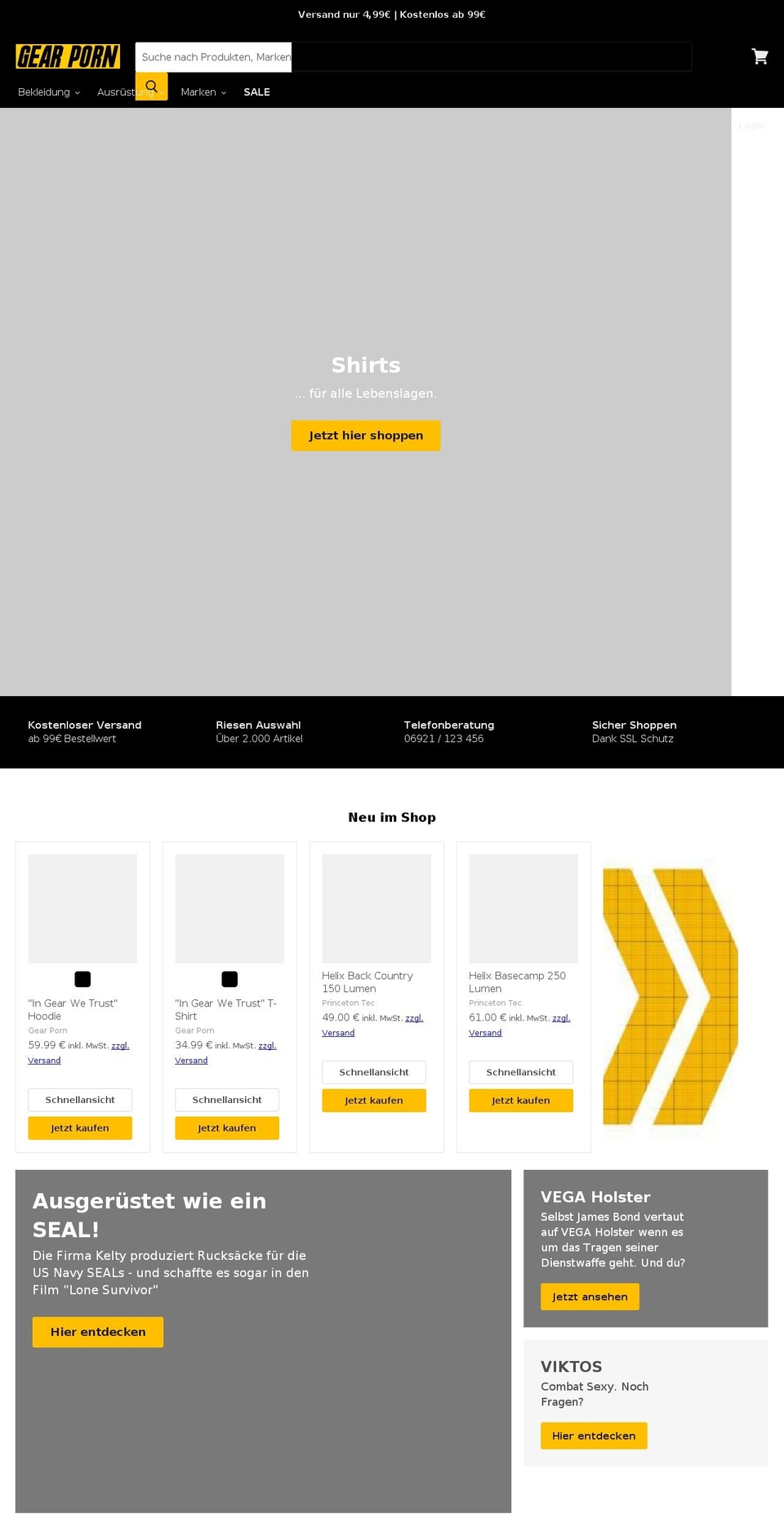 geiler-stoff.myshopify.com shopify website screenshot