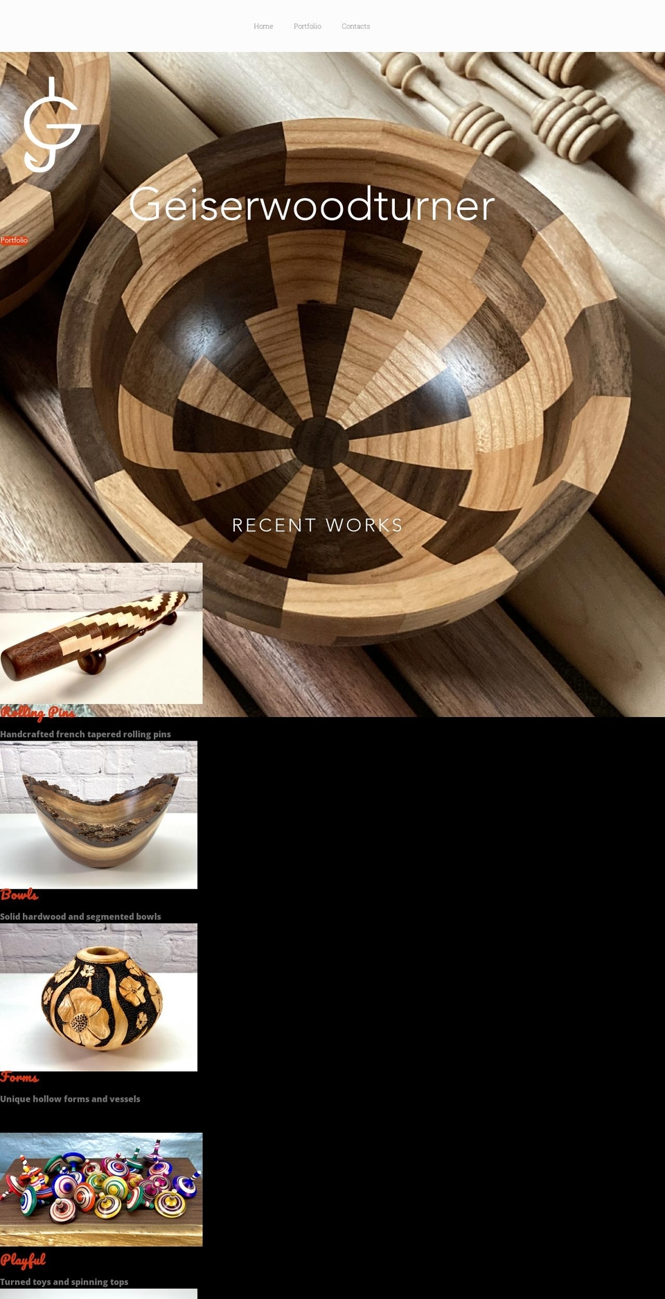 geiserwoodturner.com — Shopify storefront screenshot