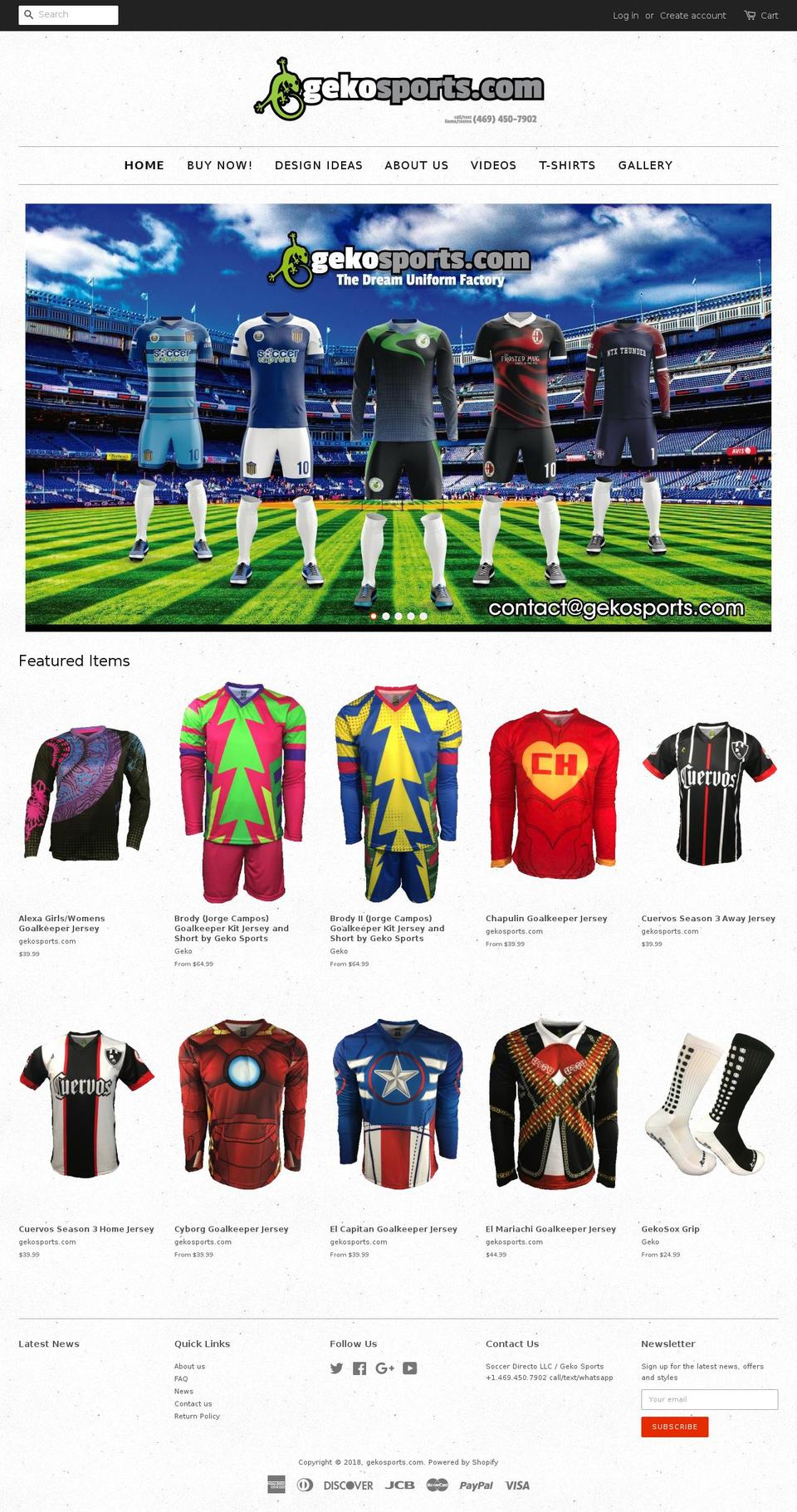 gekosports.com shopify website screenshot