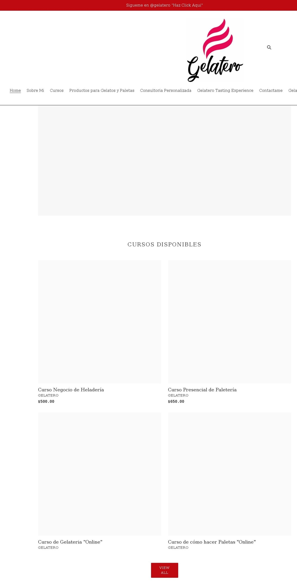gelatero.com shopify website screenshot