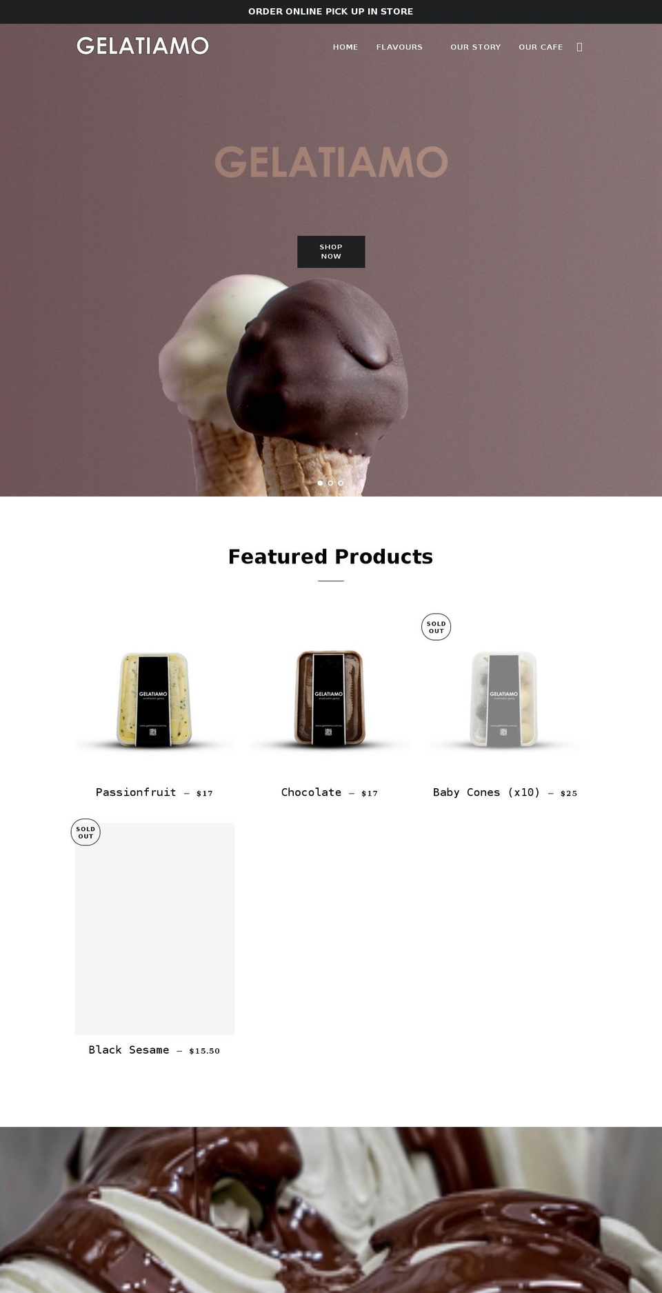 gelatiamo.com.au shopify website screenshot