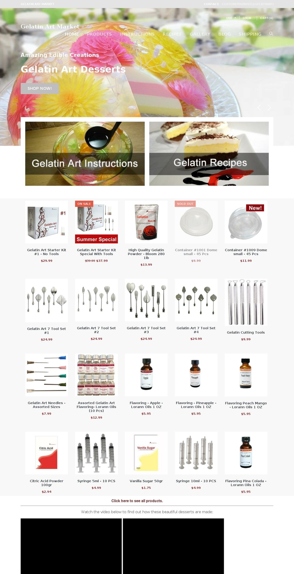 gelatinart.com — Shopify storefront screenshot