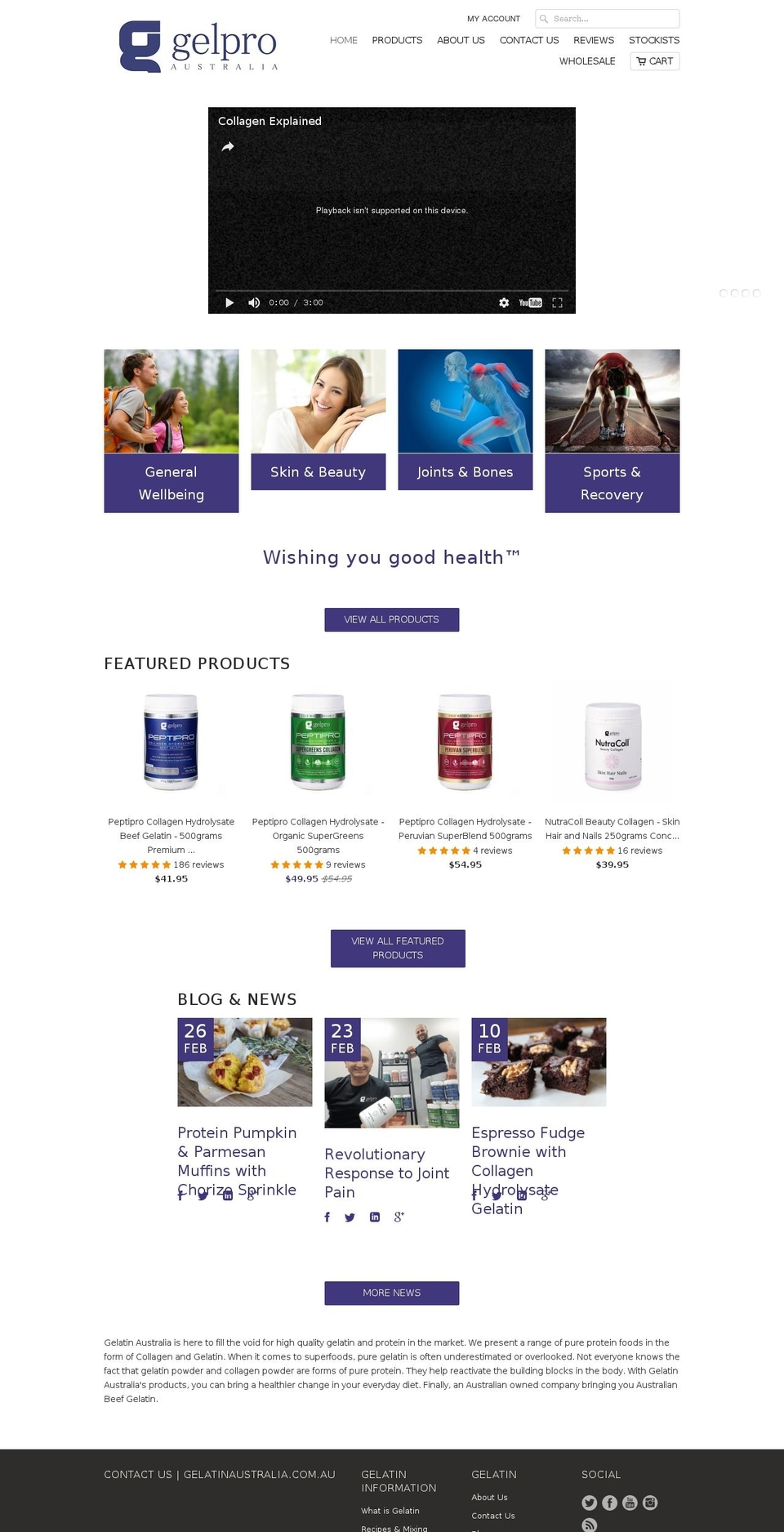 gelatinaustralia.com.au shopify website screenshot