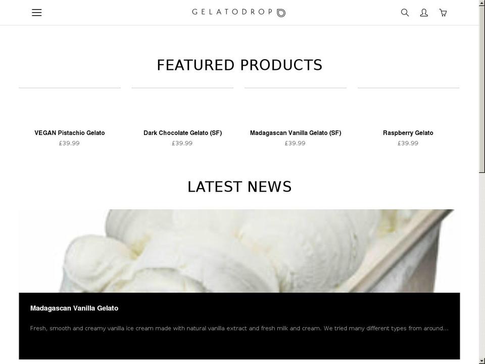 gelatodrop.co.uk shopify website screenshot