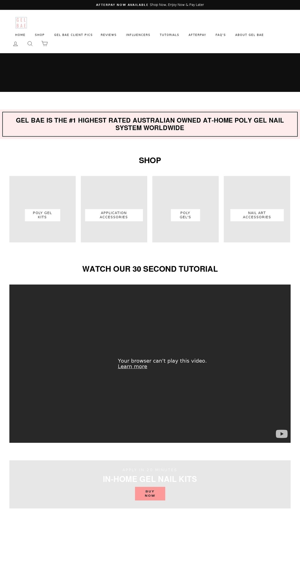 gelbae.com.au shopify website screenshot