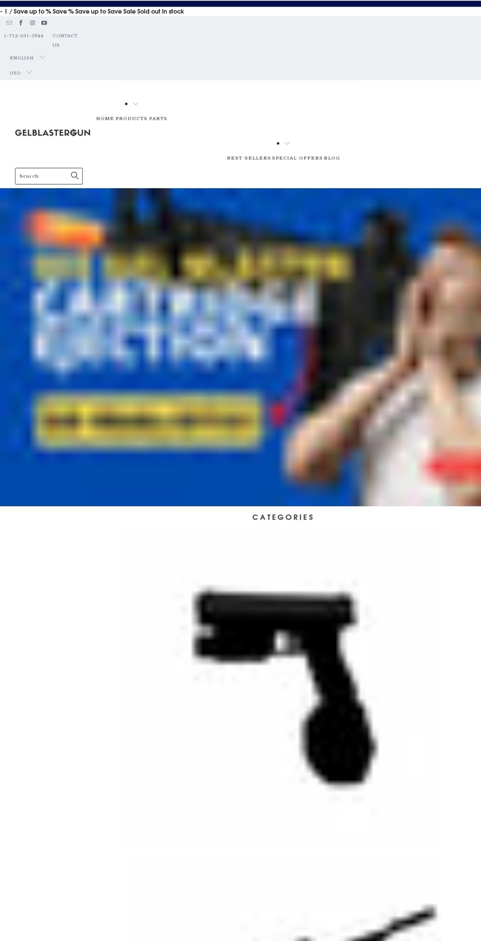 gelblastergun.com shopify website screenshot